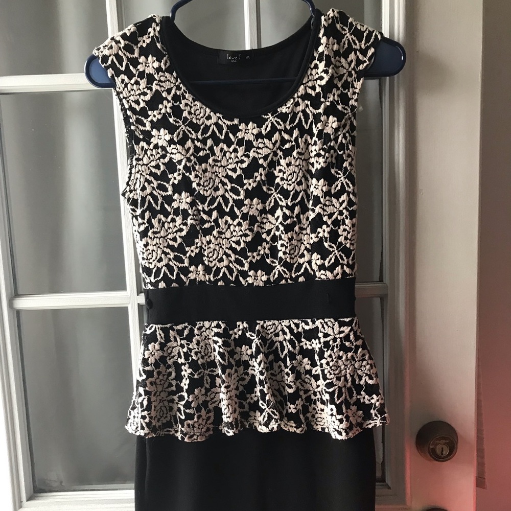 Black Floral Print Pencil Skirt Dress